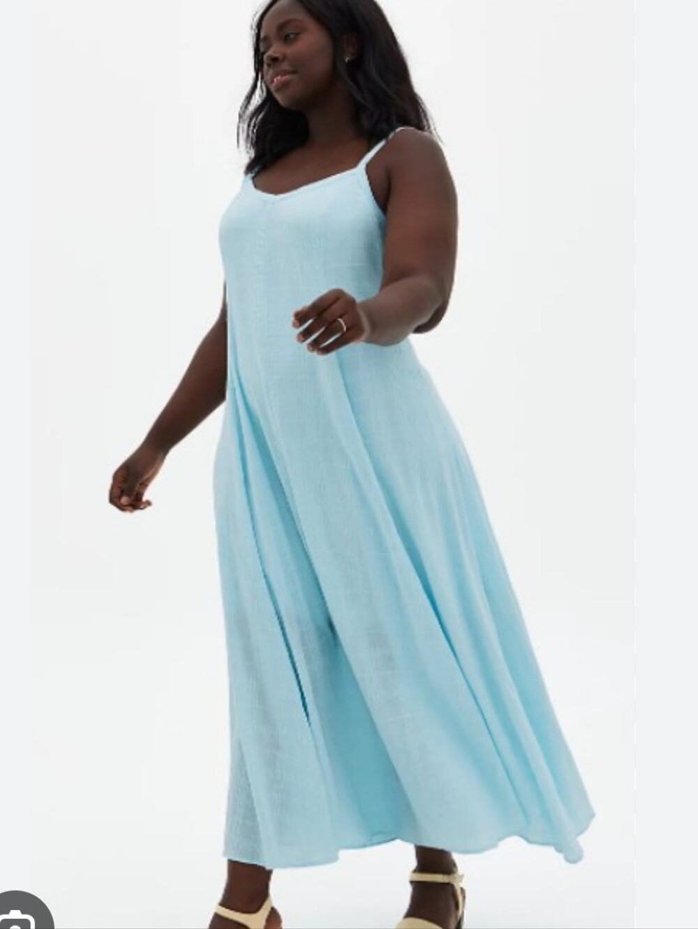 NWT Maxi Textured Cotton Trapeze Dress Lined Large